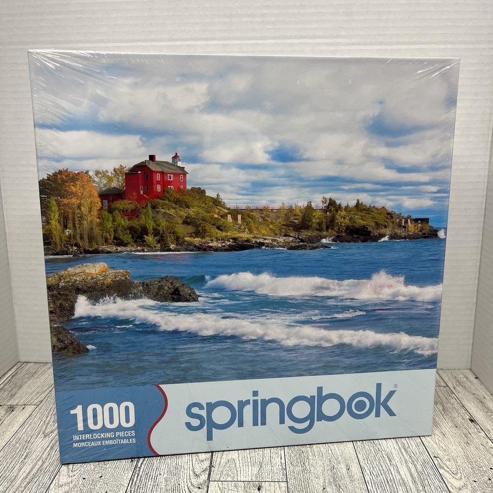 Jigsaw Puzzle LIGHTHOUSE POINT 1000 Pc 24" x 30" by Springbok Sealed WrappedBox
